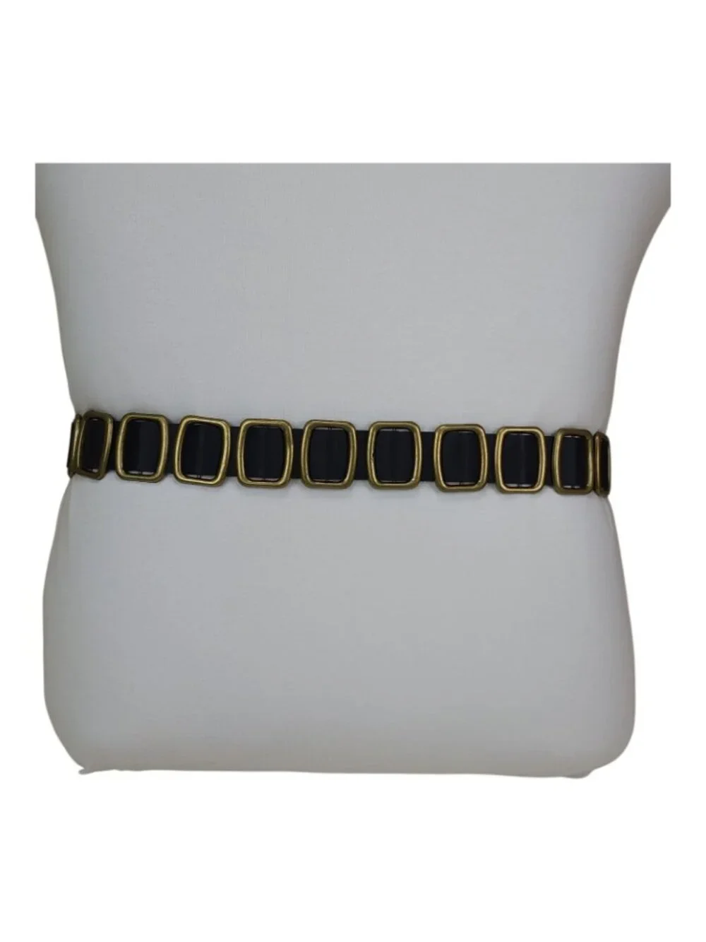 True Love Accessories Black Belt Brass Accents With Heart Buckle Medium 42 1/2